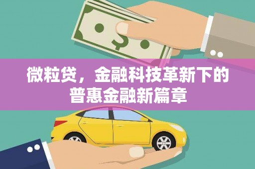 宣州微粒贷，金融科技革新下的普惠金融新篇章