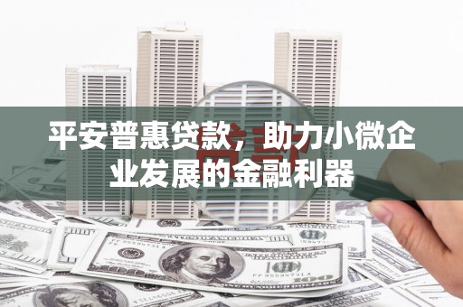 宣州平安普惠贷款，助力小微企业发展的金融利器